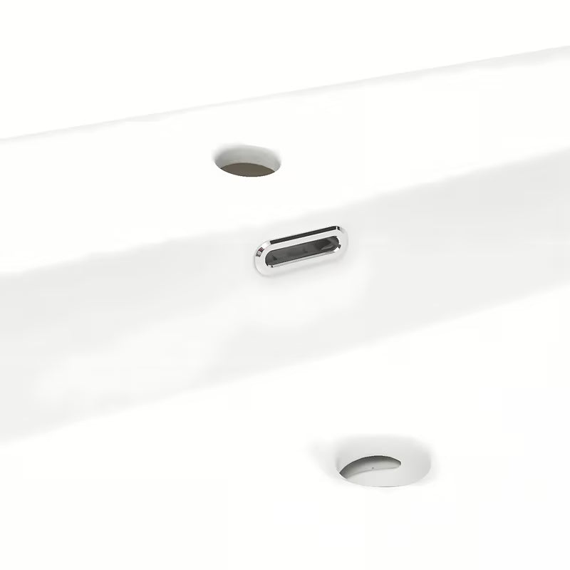 Namještajni keramički umivaonik SAT B-Way u mat bijeloj boji, četvrtastog oblika i s preljevom