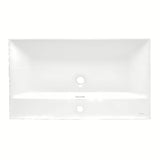 Namještajni keramički umivaonik SAT B-Way u mat bijeloj boji s odlagališnim plohama i otvorom pro slavinu u sredini.