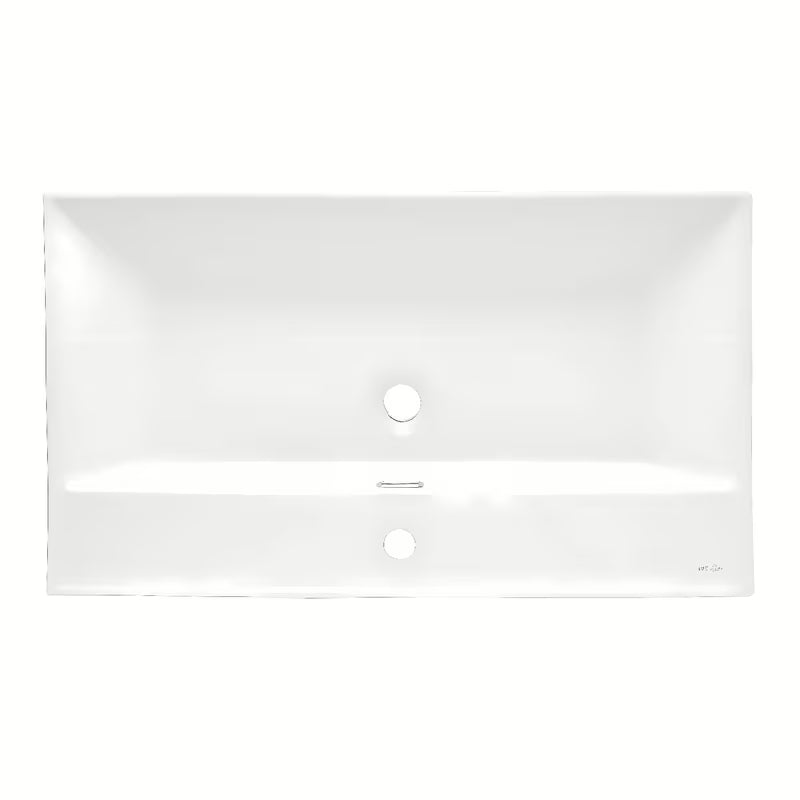 Namještajni keramički umivaonik SAT B-Way u mat bijeloj boji s odlagališnim plohama i otvorom pro slavinu u sredini.