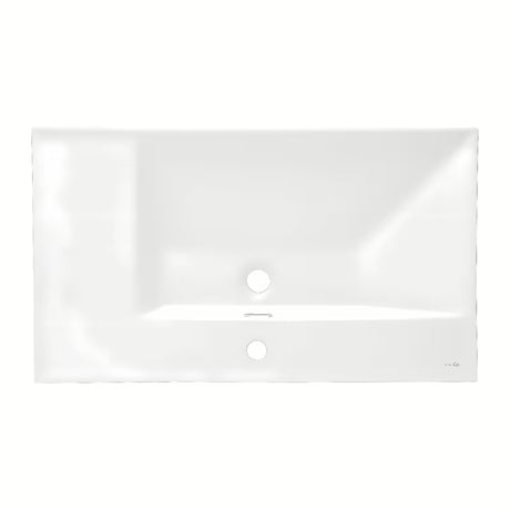 Namještajni keramički umivaonik SAT B-Way 81x46 cm u mat bijeloj boji s odlagališnom plohom desno.