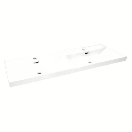 Bijeli keramički namještajni dvostruki umivaonik SAT B-Way s dva otvora pro slavinu i preljevom