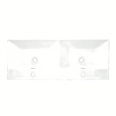 Bijeli keramički namještajni dvostruki umivaonik SAT B-Way s dva otvora pro slavinu i preljevom