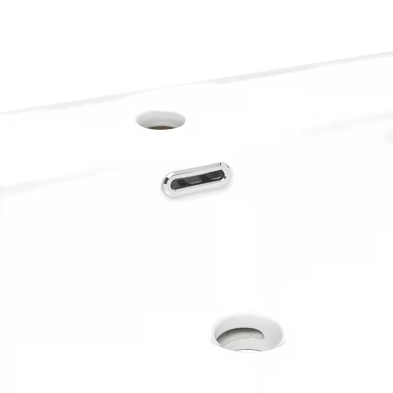 Bijeli sjajni keramički umivaonik za kupaonski ormarić SAT B-Way s sa središnjim otvorom pro slavinu i preljevom.