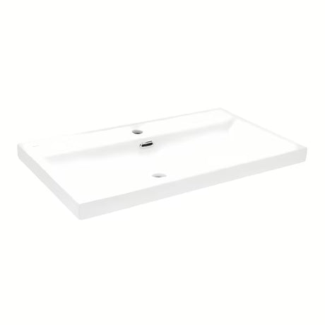 Bijeli keramički umivaonik za kupaonski ormarić SAT B-Way s preljevom i otvorom pro slavinu u sredini