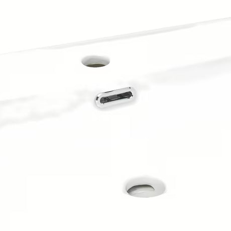 Bijeli keramički umivaonik za kupaonski ormarić SAT B-Way s preljevom i otvorom pro slavinu u sredini