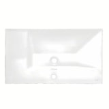 Bijeli keramički umivaonik za kupaonski ormarić SAT B-Way 81x46 cm s odlagališnom plohom desno i otvorom pro slavinu u sredini.