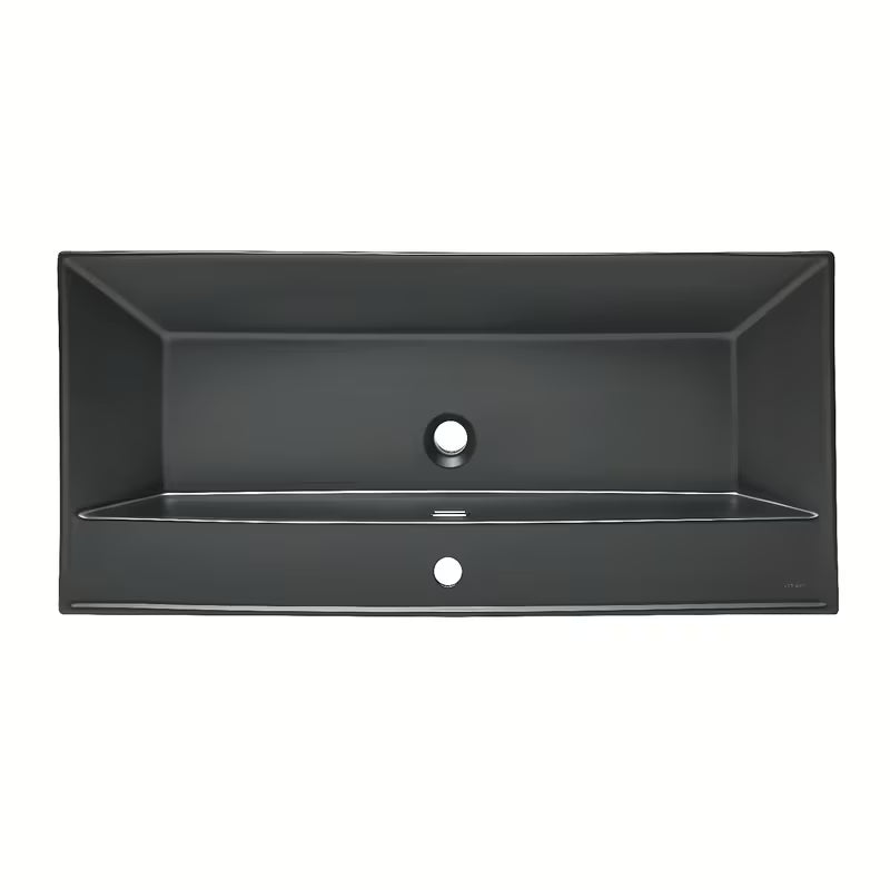 Namještajni keramički umivaonik SAT B-Way u mat crnoj boji s otvorom pro za slavinu u sredini