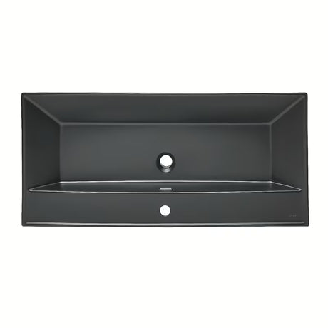 Namještajni keramički umivaonik SAT B-Way u mat crnoj boji s otvorom pro za slavinu u sredini