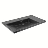 Umivaonik za Kupaonski Ormarić SAT B-Way od keramike u mat crnoj boji s odlagališnom plohom desno