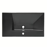 Umivaonik za Kupaonski Ormarić SAT B-Way od keramike u mat crnoj boji s odlagališnom plohom desno