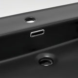 Umivaonik za Kupaonski Ormarić SAT B-Way od keramike u mat crnoj boji s odlagališnom plohom desno