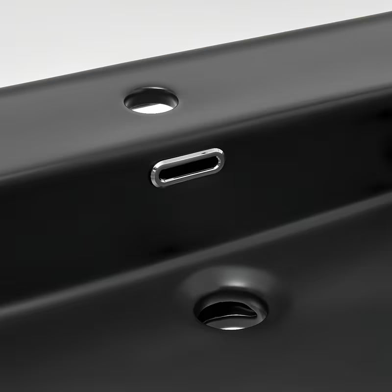 Umivaonik za Kupaonski Ormarić SAT B-Way od keramike u mat crnoj boji s odlagališnom plohom desno