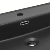 Sjajni crni keramički umivaonik za kupaonski ormarić SAT B-Way s četvrtastog oblika, s otvorom pro slavinu u sredini i preljevom.