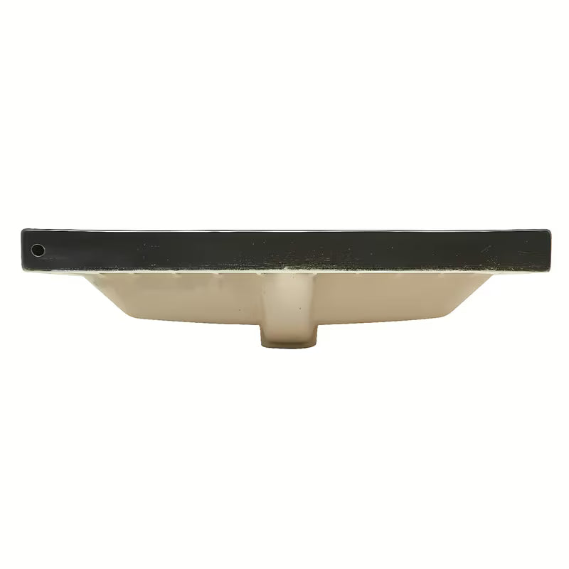 Sjajni crni keramički umivaonik za kupaonski ormarić SAT B-Way s četvrtastog oblika, s otvorom pro slavinu u sredini i preljevom.