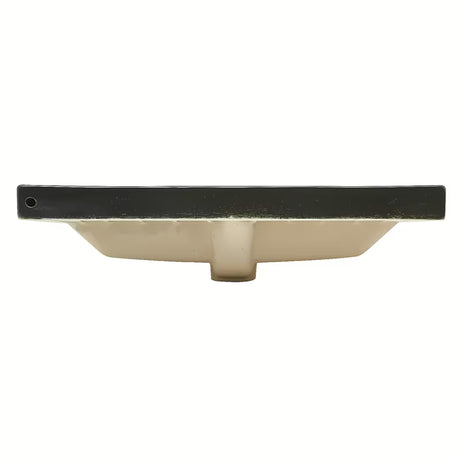 Sjajni crni keramički umivaonik za kupaonski ormarić SAT B-Way s četvrtastog oblika, s otvorom pro slavinu u sredini i preljevom.