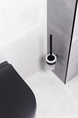 Zidna ČETKA za Wc SAT B-Way R u mat crnoj boji sa zaobljenim minimalističkim dizajnom.