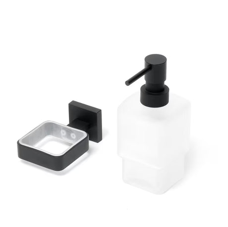 Crni zidni dozator sapuna SAT B-Way S jednostavnog elegantnog dizajna