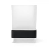 Crni mat zidni držač čaša SAT B-Way S četvrtastim dizajnom