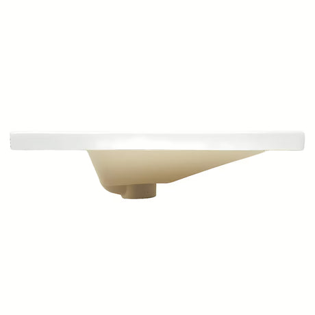 Bijeli keramički umivaonik za kupaonski ormarić SAT B-Way 81x46 cm s odlagališnom plohom desno i otvorom pro slavinu u sredini.