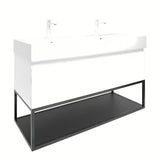 Viseća ormarić SAT B-Way s dvostrukim umivaonikom u sjajno bijeloj boji 119x45x30 cm