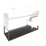 Viseća ormarić SAT B-Way s dvostrukim umivaonikom u sjajno bijeloj boji 119x45x30 cm