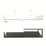 Viseća ormarić SAT B-Way s dvostrukim umivaonikom u sjajno bijeloj boji 119x45x30 cm