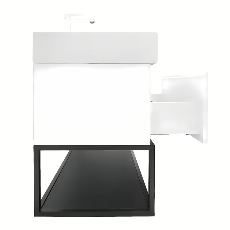 Viseća ormarić SAT B-Way s dvostrukim umivaonikom u sjajno bijeloj boji 119x45x30 cm