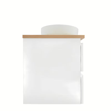 Viseća ormarić s umivaonicima SAT B-Way u sjajnoj bijeloj boji s pokrovnom pločom u dekoru hrasta
