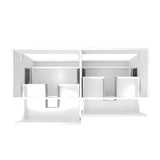 Viseća kupaonski ormarić SAT B-Way u sjajnoj bijeloj boji s hrastovom pločom i dva umivaonika na ploču