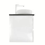 Viseća kupaonski ormarić s umivaonicima SAT B-Way u sjajnoj bijeloj boji s pločom od umjetnog kamena