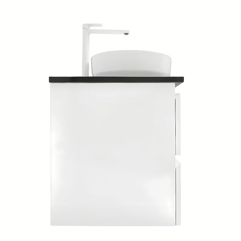 Viseća kupaonski ormarić s umivaonicima SAT B-Way u sjajnoj bijeloj boji s pločom od umjetnog kamena