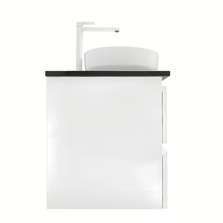 Viseća kupaonski ormarić s umivaonicima SAT B-Way u sjajnoj bijeloj boji s pločom od umjetnog kamena