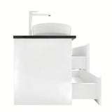 Viseća kupaonski ormarić s umivaonicima SAT B-Way u sjajnoj bijeloj boji s pločom od umjetnog kamena