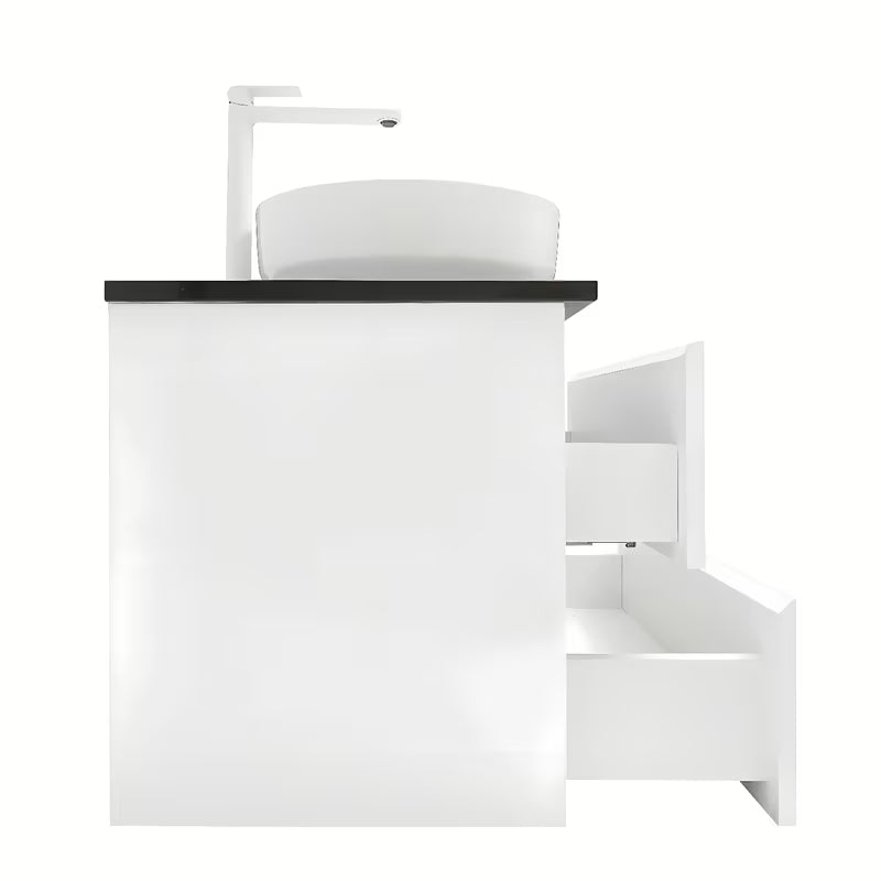 Viseća kupaonski ormarić s umivaonicima SAT B-Way u sjajnoj bijeloj boji s pločom od umjetnog kamena