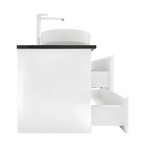 Viseća kupaonski ormarić s umivaonicima SAT B-Way u sjajnoj bijeloj boji s pločom od umjetnog kamena