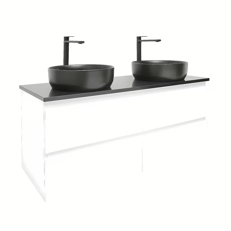 Viseća kupaonski ormarić s umivaonikom SAT B-Way u bijeloj boji, visoki sjaj 119x45x50 cm