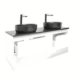 Viseća kupaonski ormarić s umivaonikom SAT B-Way u bijeloj boji, visoki sjaj 119x45x50 cm