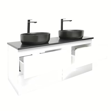 Viseća kupaonski ormarić s umivaonikom SAT B-Way u bijeloj boji, visoki sjaj 119x45x50 cm