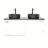 Viseća kupaonski ormarić s umivaonikom SAT B-Way u bijeloj boji, visoki sjaj 119x45x50 cm