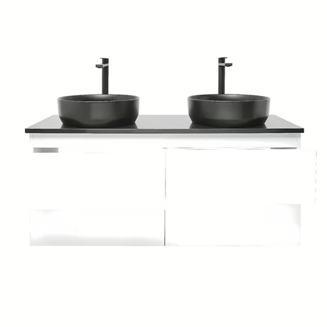 Viseća kupaonski ormarić s umivaonikom SAT B-Way u bijeloj boji, visoki sjaj 119x45x50 cm