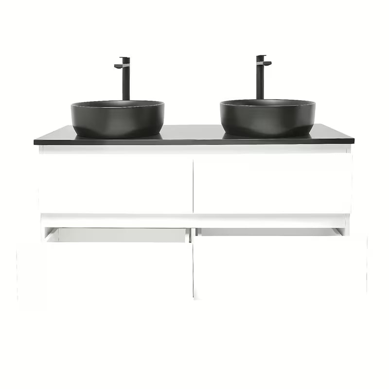 Viseća kupaonski ormarić s umivaonikom SAT B-Way u bijeloj boji, visoki sjaj 119x45x50 cm