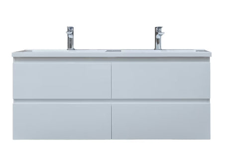 Viseća kupaonski ormarić SAT B-Way s umivaonikom od lijevanog mramora u bijelom sjaju