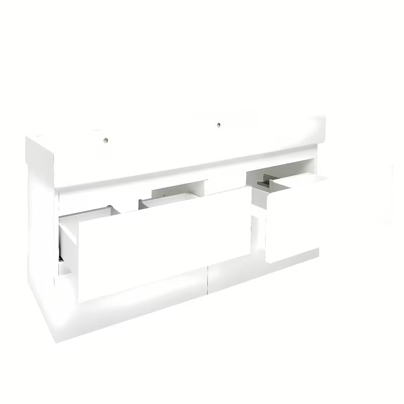 Viseća kupaonski ormarić s dvostrukim umivaonikom SAT B-Way u bijeloj boji s četiri ladice