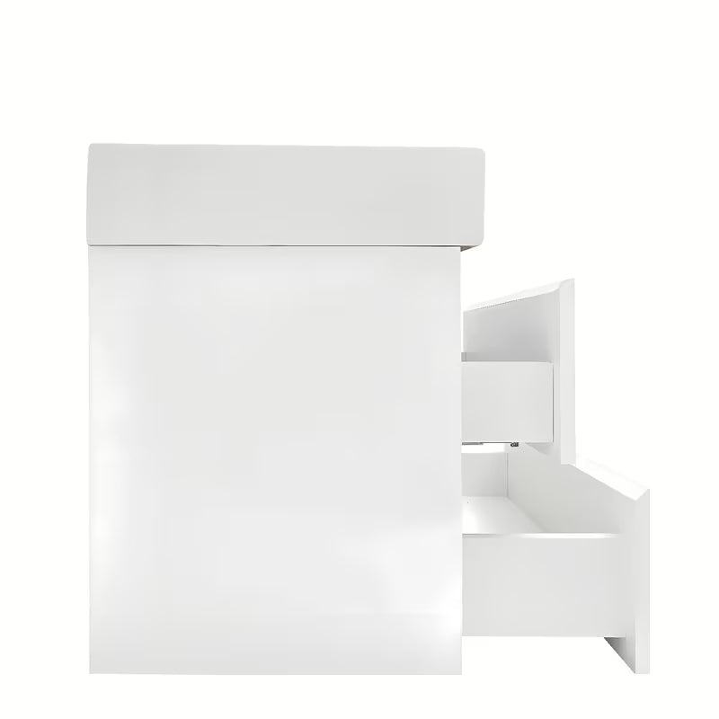 Viseća kupaonski ormarić s dvostrukim umivaonikom SAT B-Way u bijeloj boji s četiri ladice