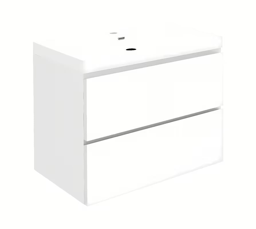 Viseća kupaonski ormarić s keramičkim umivaonikom SAT B-Way u bijeloj boji sa sjajnom površinom