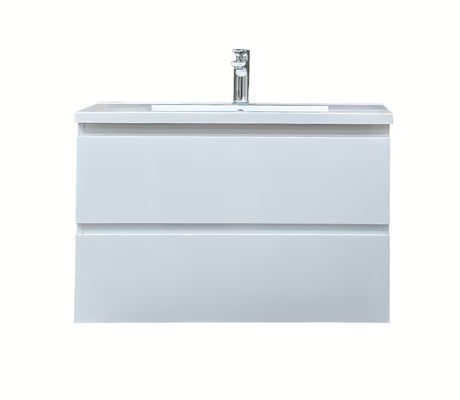 Viseća kupaonski ormarić SAT B-Way s umivaonikom od lijevanog mramora u bijelom sjaju