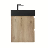 Viseća kupaonski ormarić SAT B-Way s umivaonikom u dekoru hrasta i crnim elementima