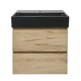 Viseća kupaonski ormarić SAT B-Way u dekoru hrasta s umivaonikom i dvije ladice