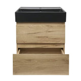 Viseća kupaonski ormarić SAT B-Way u dekoru hrasta s umivaonikom i dvije ladice