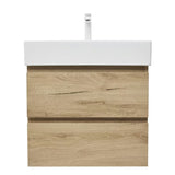 Viseća kupaonski ormarić SAT B-Way u dekoru hrasta s keramičkim umivaonikom